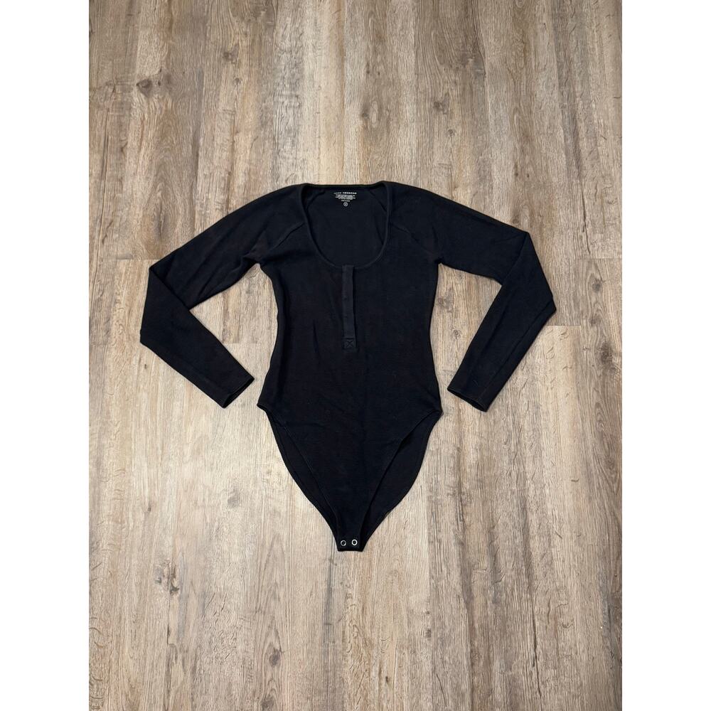Good American Womens The Feel Good Henley Bodysuit Size Large